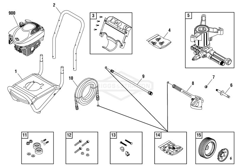 Briggs & Stratton pressure washer model 020555-0 replacement parts, pump breakdown, repair kits, owners manual and upgrade pump.